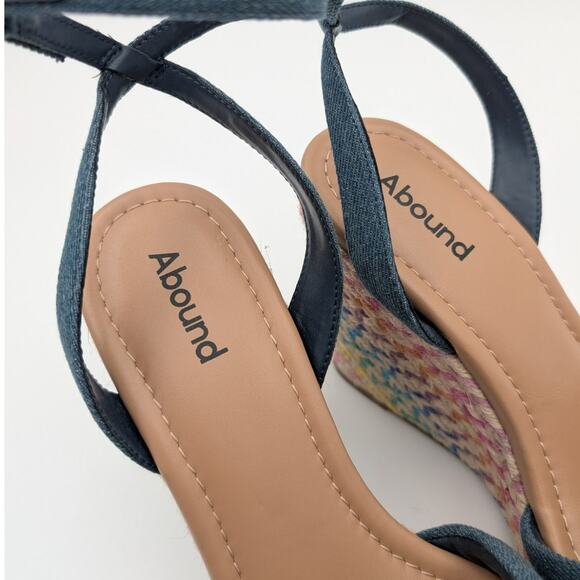 Abound Sukie Espadrille Wedge Sandals Women's Blue Denim Size US8.5M - Picture 9 of 10